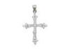 Handmade Byzantine White Zircon Mens Sterling Silver Cross Pendant Jewelry Gift