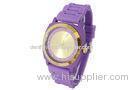 Purple Silicone Womens Quartz Watches Fashion Analog Display Watch
