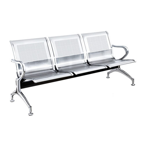 Airport 3-seater waiting chair with stainless steel