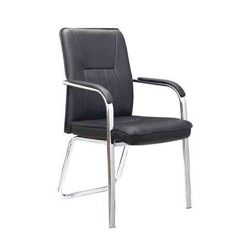 black Pu four leg conference chair