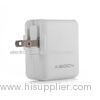 White Dual USB Travel Charger suitable All 5V USB Enable Devices , AC 100-240V