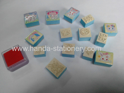 various cartoon plastic stamp  eva stamp wooden stamp 