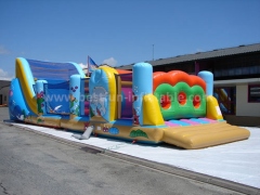 Adrenaline Rush Inflatable Obstacle Course with slide
