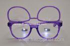 Transparent Purple Plastic Diffraction Glasses , Flip Up Glasses