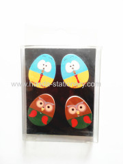 family decoration colorful for children cartoon wooden egg shape fridge magnet for fridge