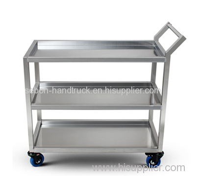 3-Shelf stainless steel storage trolley Industrial tool trolley with wheels