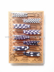 Beautiful creative shapes ribbon metal paper clips bookmarks