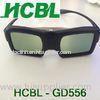 Black Thin Frame DLP Active Shutter 3D Glasses With USB Rechargable Battery