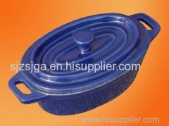 cast iron enamel oval casseroles