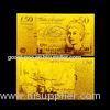 50 Pounds plated gold foil banknote for Value Collection Art crafts