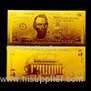 America $5 Engrave gold dollar bill custom gold bank note for Business gifts