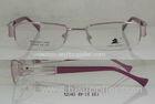 Pink / Red Rectangular Metal Optical Spectacles Frames For Girls Stylish , Semi Rimmed