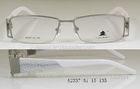 Grey And White Metal Optical Frames For Women For Reading Glasses , Half Rim