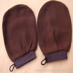 brown morocco hammam scrub mitt magic peeling glove exfoliating bath gloves (hardest coarse feeling)