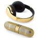 New Gloss Gold Edition Beats by Dr.Dre Studio Wireless Headphones and Beats Pill Speaker Combo Glossy Gold