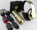 New Gloss Gold Edition Beats by Dr.Dre Studio Wireless Headphones and Beats Pill Speaker Combo Glossy Gold