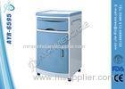 Medical Hospital Furniture ABS Plastic Bedside Cabinet With Four Silent Wheels
