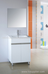60/70/80/90/100CM PVC bathroom cabinet floorstand cabinet vanity thin basin for sale