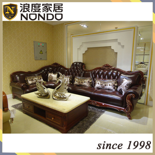 Eropean Style Brown Color Top LeatherSofa AJ022