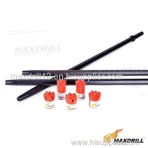 tapered drill rod for quarrying