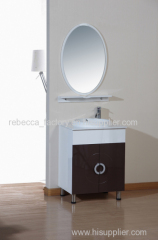 60CM PVC bathroom cabinet floor stand cabinet vanity for sale round mirror