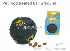 Dog food treated ball