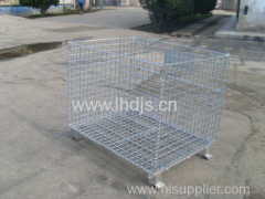 Wire steel storage container cage pallet