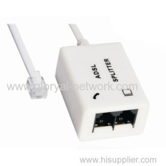 Rj11 Telephone Modem ADSL Splitter With Cable