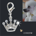 Dog charm with diamonds crown shape