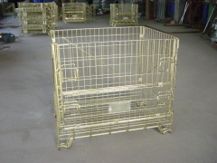 Wire steel storage container cage pallet