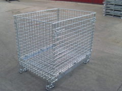 Wire steel storage container cage pallet