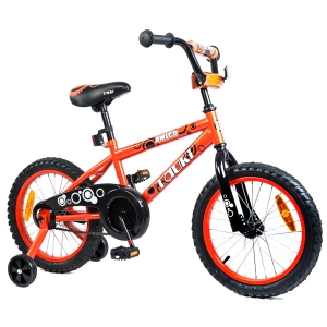 Tauki AMIGO 16 inch Kid Bike With Removable Training Wheels, Coaster Brake, for Boys and Girls, Orange