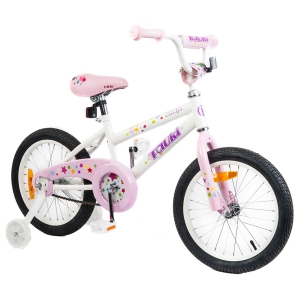 Tauki ESTELLA 16 inch Princess Kid Bike with RemovableTraining Wheels,Coaster Brake,for Girls, White