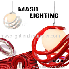 Rope adjustable red color E27 lamp holder indoor resin pendant lamp 60w ball shape P1003