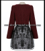 2015 dress factory wholesale maroon organza sweater and skirt