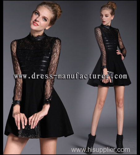 2015 summer wholesale black vogue lace women dress OEM service
