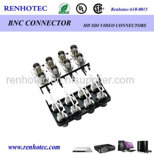 BNC connector female right angle PCB mount 75ohm nominal impedance