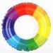 EN71 / Reach5 PVC rainbow pringting Inflatable Swim Rings for toddlers