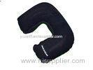 Black Inflatable travel neck pillow , flocking inflatable neck support