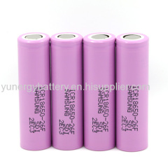 Long life cycle 3.7 V Rechargeable 18650 Samsung ICR18650 26 00mAh Lithium ion Battery