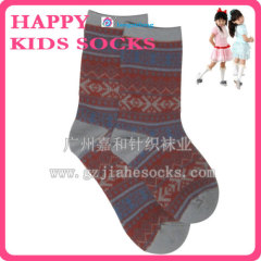 Lovely Jacquard Kniting Cotton Baby Socks With Hand Link