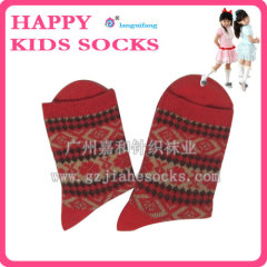 Lovely Jacquard Kniting Cotton Baby Socks With Hand Link