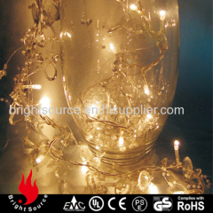 Battery operated 20L pearl christmas garland string lights warm white LED