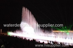 large musical fountain with laser show and water screen movie show