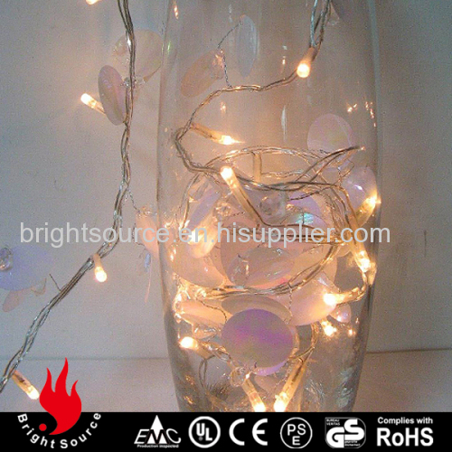 natural shell garland warm white LED string lights