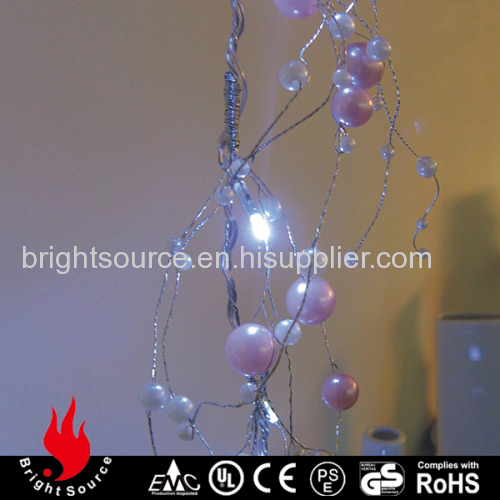 pearl garland cold white LED string lights