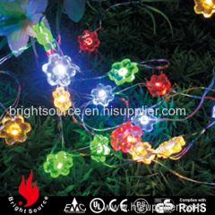 multi color flower decorated mini battery operated lights