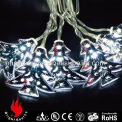 silver iron christmas tree cold white LED string decorative light