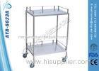 Stainless Steel Double Layers Medical Trolleys Apparatus Cart Instrument