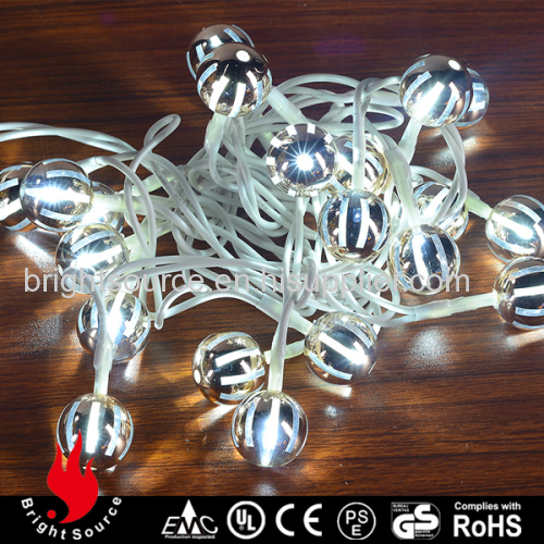 plastic strip ball cold white LED string decorative lights